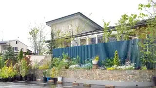 事務所前 門柱・フェンス施工例
